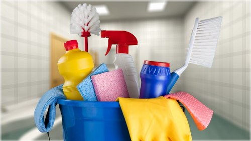 Professional carpet cleaning equipment in a living room