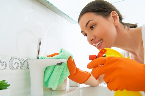 Preparation steps for steam carpet cleaning in a home interior