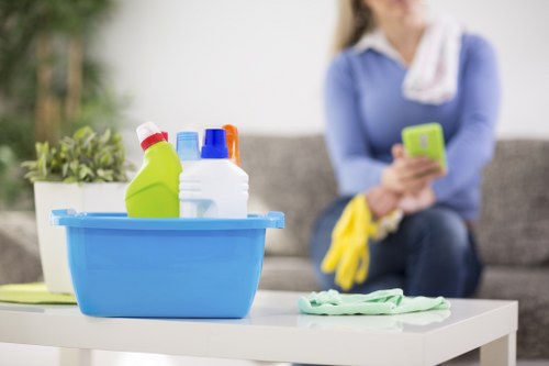 Hot water extraction during commercial carpet cleaning service