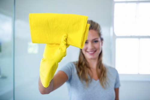 Professional upholstery cleaning on a fabric sofa