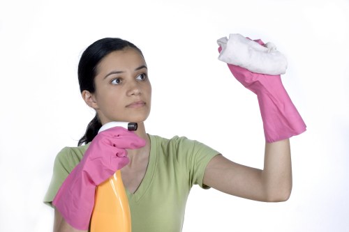 Blotting a fresh pet accident on upholstery for odor removal